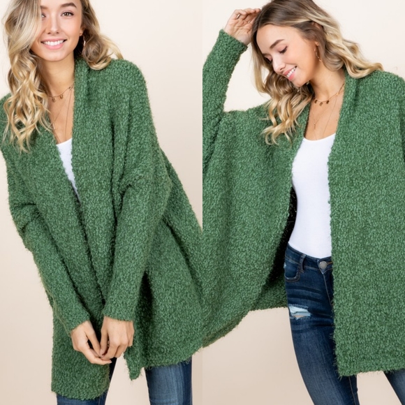LAST 1! Gorgeous green popcorn cardigan - Picture 3 of 7